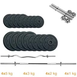 Набір штанга + гантелі металеві Newt Home Gym Set-H NE-M-H-SET-55 55 кг - мініатюра 2