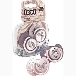 Пустушка силіконова динамічна Lovi Botanic Girl, 3-6 міс., 2 шт., фіолетовий (22/870girl)