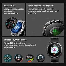 Смарт-годинник Smart watch Haylou Solar 5 з функцією голосового виклику, дзвінки по Bluetooth HD-дисплей моніторинг здоров'я та AMOLED-дисплеєм 1.43" Silver - мініатюра 4