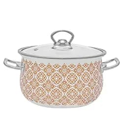 Кастрюля эмалированная Infinity Gold, со стеклянной крышкой, 20 см, 3,7 л, белый (6788051)