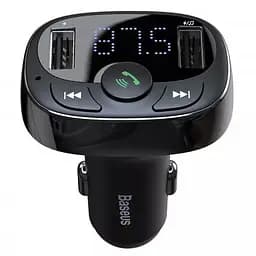 АЗП FM модулятор Baseus S-09A 10W (2USB-A) (CCMT) Black - мініатюра 2