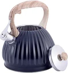 Чайник Whistling Kettle Black із нержавіючої сталі зі свистком Kamille Ø19х24.5 см kuh0006801 - мініатюра 3