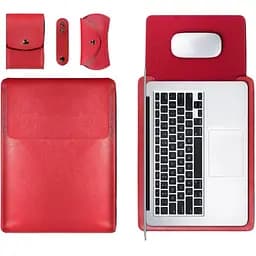 Чохол-конверт DK Leather 4в1 Envelope Kit для Apple MacBook Pro 15" 2016-2019 (A1707/A1990) (09683) red
