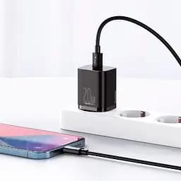 Мережевий зарядний пристрій Baseus Super Si 1Type-C + Cable Type-C to Lightning 20W TZCCSUP-B01 Black - мініатюра 6