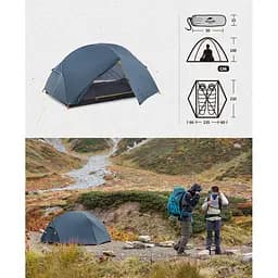 Намет Naturehike Mongar UL NH19M002-J двомісний ультралегкий темно-синій - мініатюра 9