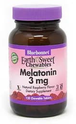 Натуральна добавка Bluebonnet Nutrition Earth Sweet Chewables Melatonin 3 mg, 120 жувальних таблеток