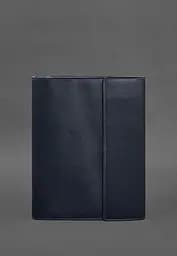 Шкіряна папка для документів "Сімейна" А4 на сегрегаторі з файлами темно-синя