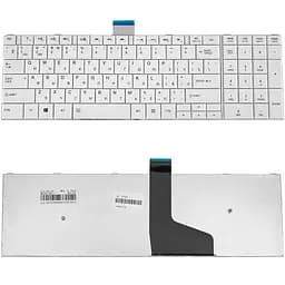 Клавіатура для ноутбука Toshiba (Satellite: C50, C50D, C55, C55D) rus, white - мініатюра 2
