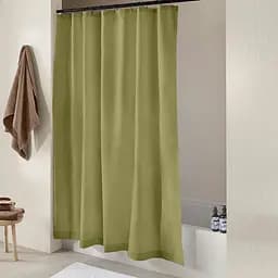 Шторка для душу та ванної Cosas з кільцями 180х200 olive, оливка (ShowerCurtains_27Olive_DUK_180x200_Hook) - мініатюра 3