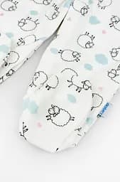 Сліп дитячий інтерлок Cute Lambs на кнопках із закритими ніжками - мініатюра 4