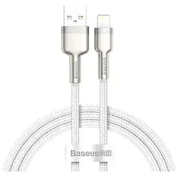 Дата кабель USB 2.0 AM to Lightning 1.0m Cafule Series Metal 2.4A White Baseus (CALJK-A02)