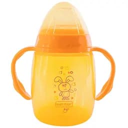 Поильник Baby Team с силиконовым спаутом и ручками 250 мл оранжевый (5004)