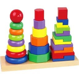 Набір пірамідок Viga Toys Три фігури дерев'яний (50567) - мініатюра 2