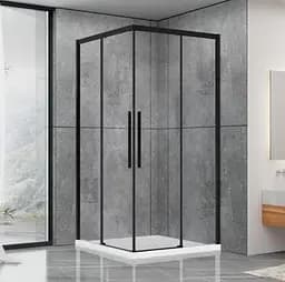 Душевая кабина Dusel DL194B Black Matt 90x90, Черный матовый, Универсальная, прозрачная, 90x90