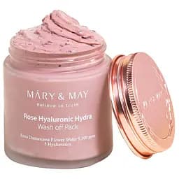 Зволожувальна глиняна маска Mary&May Rose Hyaluronic Hydra Wash off Pack 125 г (BT19972) - мініатюра 2