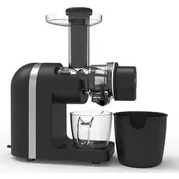 Соковитискач Ardesto JEG-1500S, Black, шнекова, 200Вт, повільне віджимання 90об/хв, ємність для соку 400мл, ємність для м'якоті 700мл, крапля-стоп, малошумний двигун, реверс, щіточка для очищення