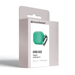Силіконовий чохол для навушників Apple AirPods 3, Hang Case, бірюзовий, ультратонкий захисний кейс товщиною 2 мм, захист від подряпин, пилу та ударів, компактний, з карабіном для кріплення, ArmorStandart (ARM60316) - мініатюра 8