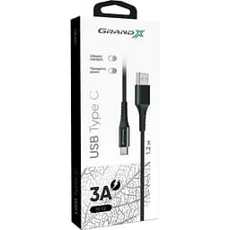 Дата кабель USB 2.0 AM to Type-C 1.2m Black Grand-X (FC-12B) - мініатюра 4