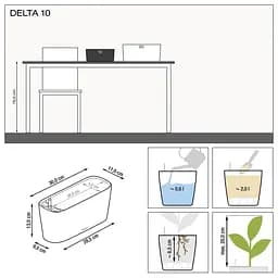 Вазон Lechuza Delta Premium, 2 л, білий (15460) - мініатюра 4