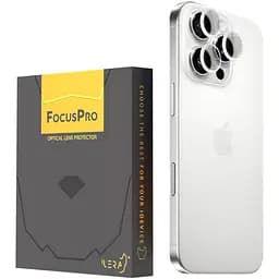 Захисне скло на камеру iLera FocusPro Lens для Apple iPhone 16 Pro/16 Pro Max White Titanium (iLFPWT16PR) [115637]
