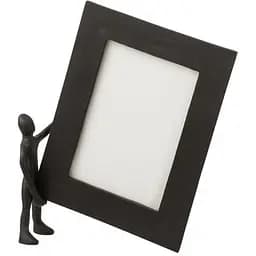 Фоторамка J-Line металева з декором чоловічка 13x18 см чорна (13845)