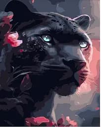 Набір для розпису по номерах Чорна пантера, Strateg, 30x40 см, SS6773