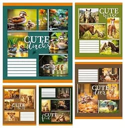 Тетради ученические 24 листа клетка Тверда ТЕ41306 Cute friends, 20 шт. в упаковке