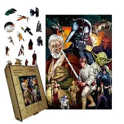 Дерев'яний фігурний пазл Зоряна Драма, А5, Картонна коробка 35 елементів