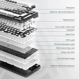 Клавіатура ігрова механічна Ajazz AK-820-Max Magnetic Switch USB RGB White - мініатюра 5