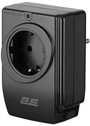 Адаптер сетевой 1xТипF 16A 2*USB-A фильтр черный 2E osv0002163