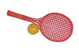 Іграшка "Ракетка мала ТехноК" 0373, 2 ракетки та м'ячик, у сітці (4823037600373) Помаранчевий