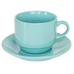 Чашка с блюдцем Оселя, 250 мл, голубой (24-267-002/1)