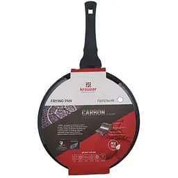 Сковорода кована Krauzer Carbon Strong глибока із силіконовою кришкою 24 см (77216) - мініатюра 3