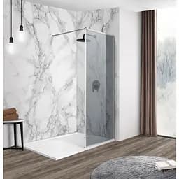 Душевая стенка Imprese Walk-In с профилем и держателем, 110x200 см, стекло тонированное хром s09111001GR, тонированный, хром