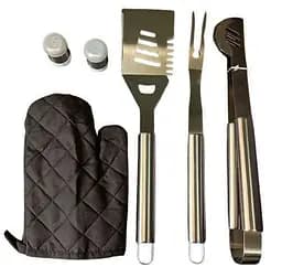 Набор для гриля и барбекю: 3 больших аксессуара - Для любителей BBQ - из нержавеющей стали с фартуком 2306