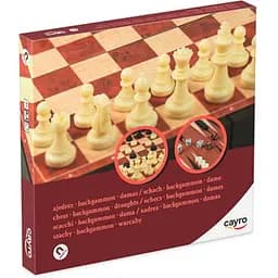 Настольная игра CAYRO Магнитные шахматы-шашки-нарды с отсеками для хранения фигур (поле 24x24 см) (446)