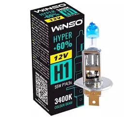Лампа галогенна WINSO (12V H1 HYPER +60% 55W P14.5s) 712120