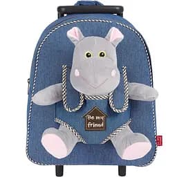 Рюкзак на колесах Perletti Toys Holly Hippo джинсовый (P13074)
