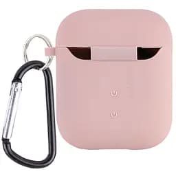 Силіконовий футляр з мікрофіброю для навушників Airpods 1/2 Рожевий / Pink Sand - мініатюра 2