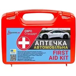 Аптечка медична автомобільна Poputchik Євростандарт згідно ТУ пластиковий футляр (02-005-П)