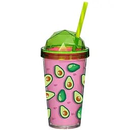 Склянка з трубочкою Herevin Avocado пластикова 540 мл (161349-001)