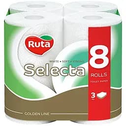 Туалетная бумага Ruta Selecta 3 слоя 8 рулонов (4820023744806)