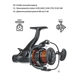 Котушка Brain Apex Double Baitrunner 4000 6+1BB - мініатюра 8