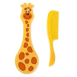 Мягкая щеточка и гребешок для волос Lindo Жираф, желтый (LI 600)