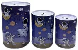 Копилка металлическая Космонавт, 3 шт., 15, 16, 22 см