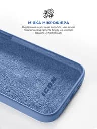 Силиконовый чехол для Apple iPhone 13 Pro Max, ICON2 Case, синий, противоударный, панель, защита всего корпуса, матовая поверхность Soft Touch, выступает над дисплеем, совместим с защитными стеклами и пленками, с микрофиброй, ArmorStandart (ARM60498) - мініатюра 7