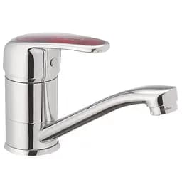 Змішувач для умивальника Haiba Magic 004 з червоною ручкою HB0690 Хром