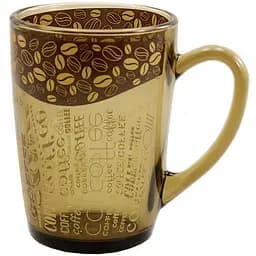 Чашка стеклянная Interos 330 мл дымная ("White coffe" )