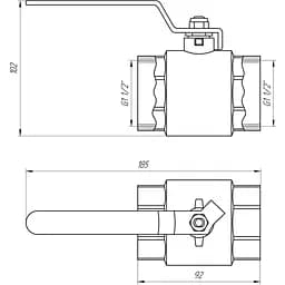 Кран кульовий прямий Q Professional 1 1/2″ ВВ КР PN40 QP151 - мініатюра 4
