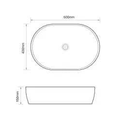 Умивальник накладний Mixxus Premium Ellipse-0105 600x400x150 мм MP6563, Білий - мініатюра 8
